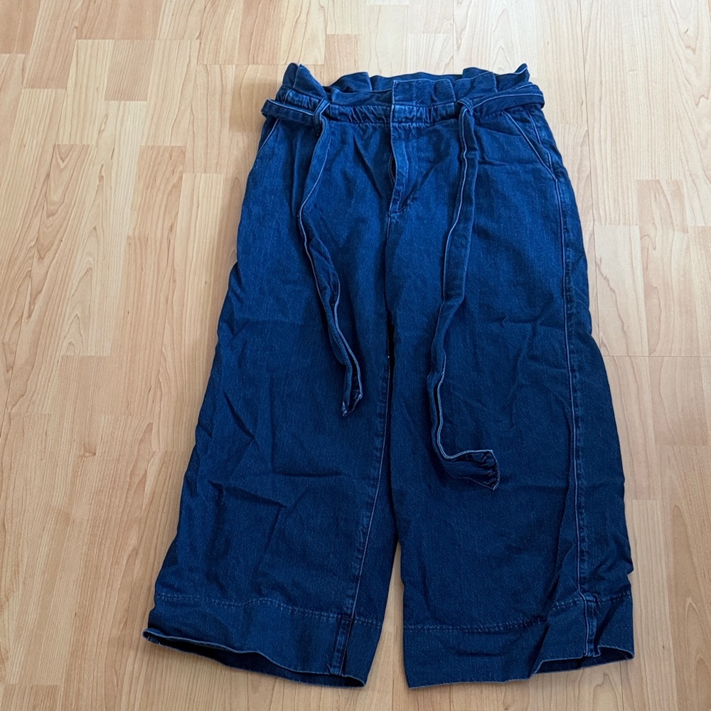 Boden Indigo Paperbag Wide-Leg Jeans